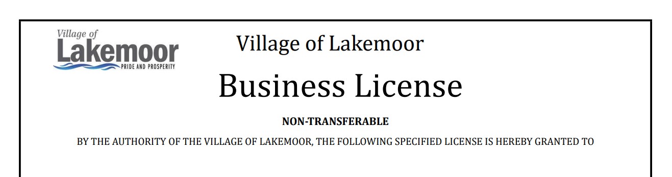 Business License Photo